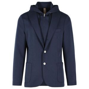 Eleventy Blue Cotton Blend Blazer Men